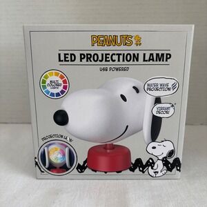 Peanuts Snoopy LED Projection Lamp USB Powered Water Wave Multi-Color Light New